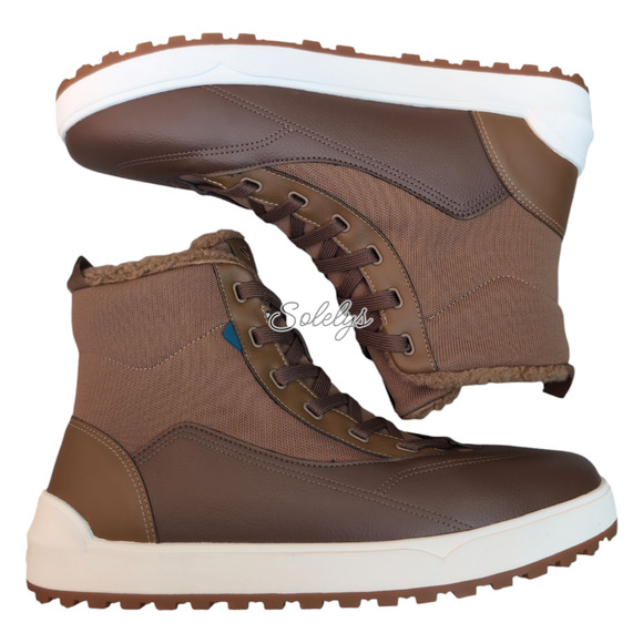 Vessi Alta Mens 13 High Top Waterproof Vegan Leather Dark Teak Tan Brown Boot - Picture 8 of 9